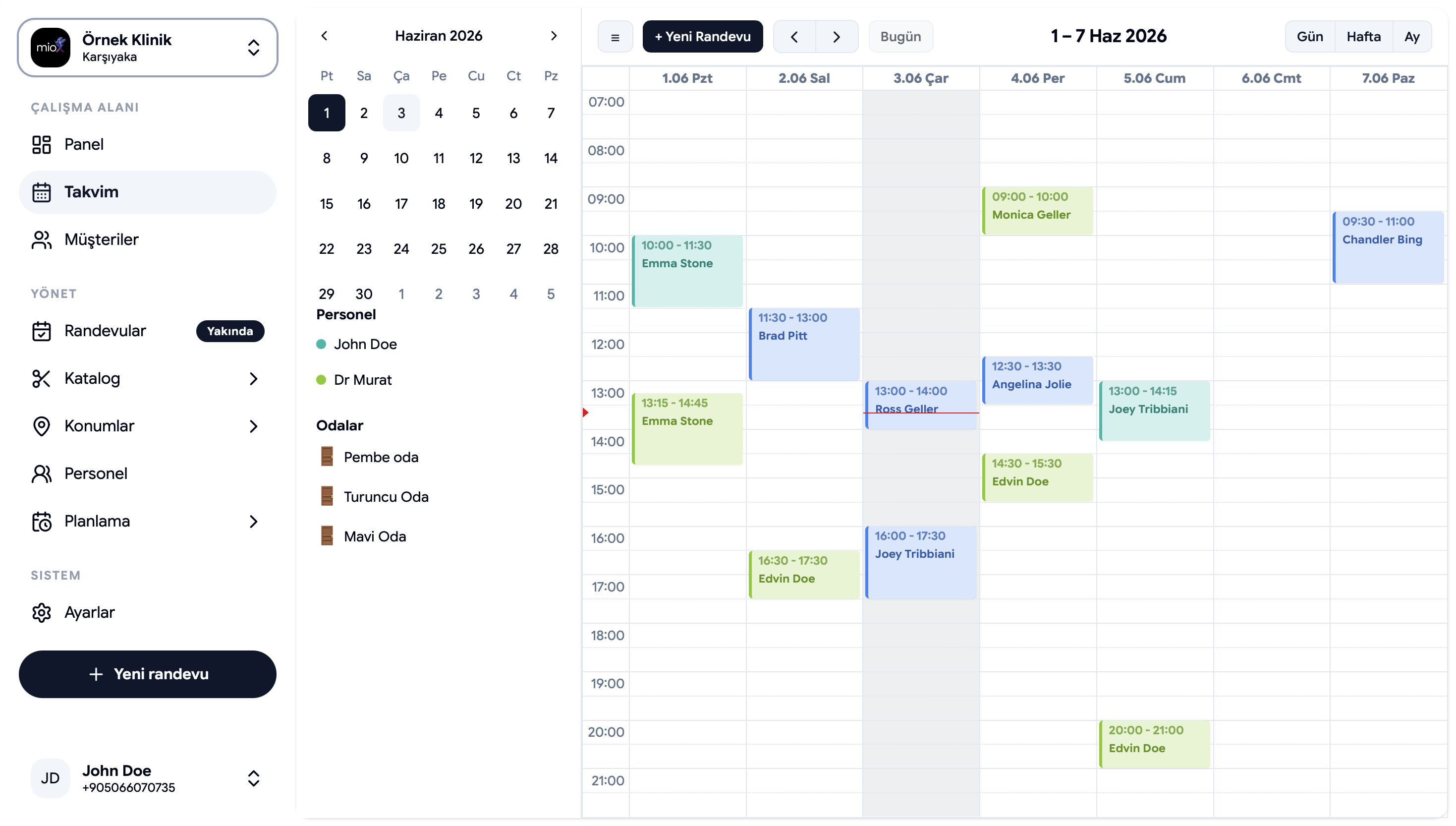 Calemio beauty salon booking app, salon dashboard screenshot